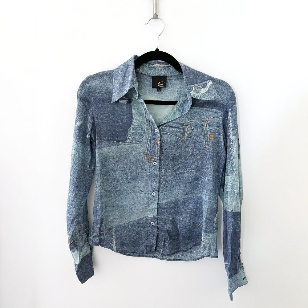 cavalli blouse denim pattern - Picture 2 of 11